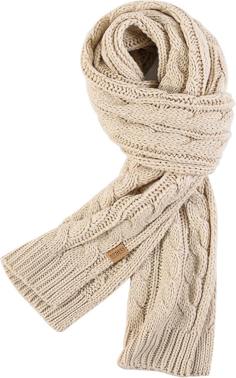 REDESS Women's Big Knit Scarf Winter Warm Long Wrap Cashmere Wool Thick Winter Large Chunky Scarf for Women - Image 1